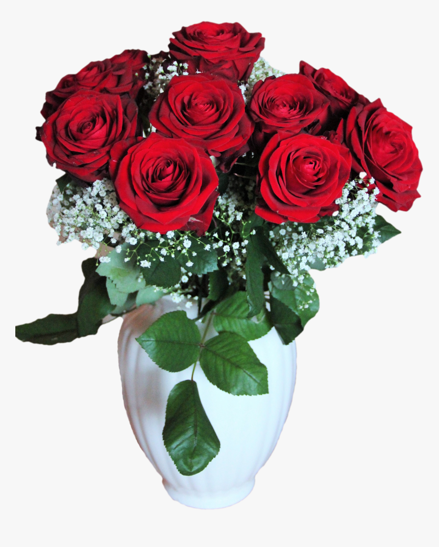 Mothers Day Png Free - Red Rose Vase Png, Transparent Png, Free Download