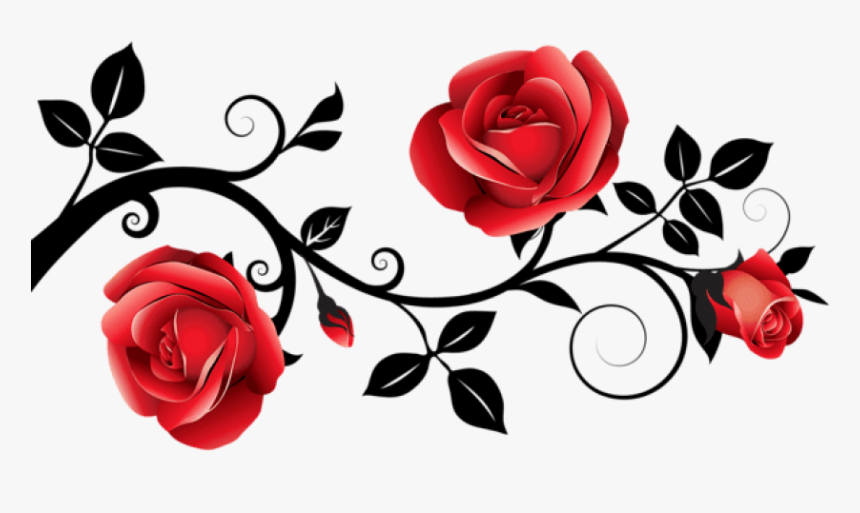Free Png Red And Black Decorative Roses Png Images - Transparent Background Roses Clipart, Png Download, Free Download
