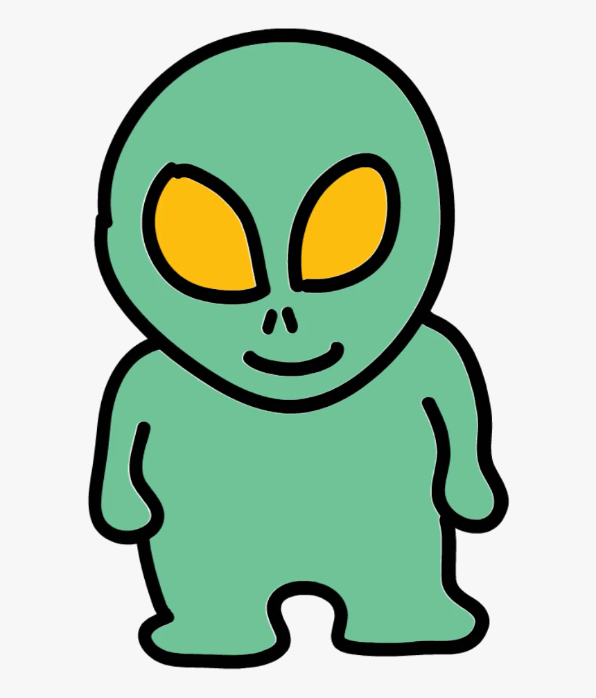 Alien Hand Drawn Color Animation With Transparent Background - Transparent Background Alien Cartoon Png, Png Download, Free Download