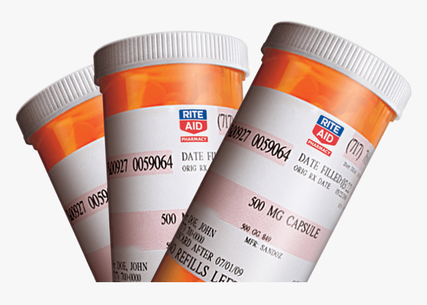Image Of Pills - Rite Aid Prescription Bottle, HD Png Download, Free Download