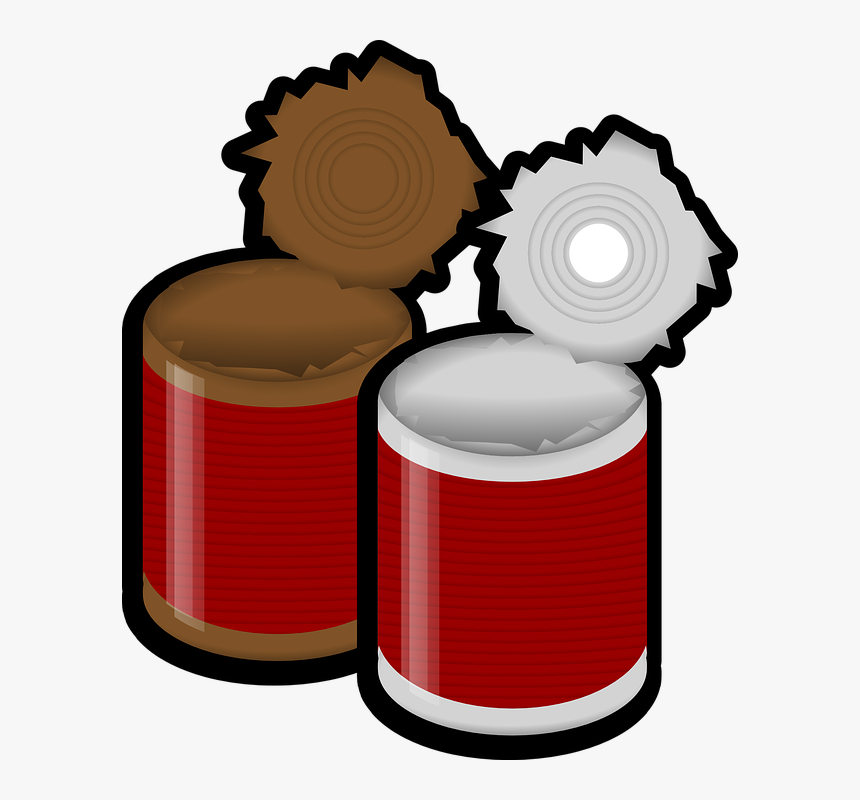 Can, Container, Tin, Two, Food, Open, Opened - Tin Cans Clip Art, HD Png Download, Free Download