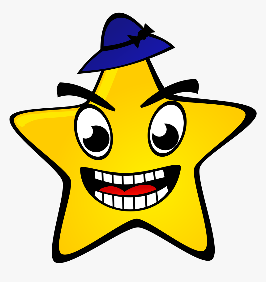 Starry Star Big Image - Star Clipart With Hat, HD Png Download, Free Download