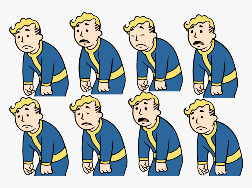 Sick Guy Png - Fallout Vault Boy Sad, Transparent Png, Free Download