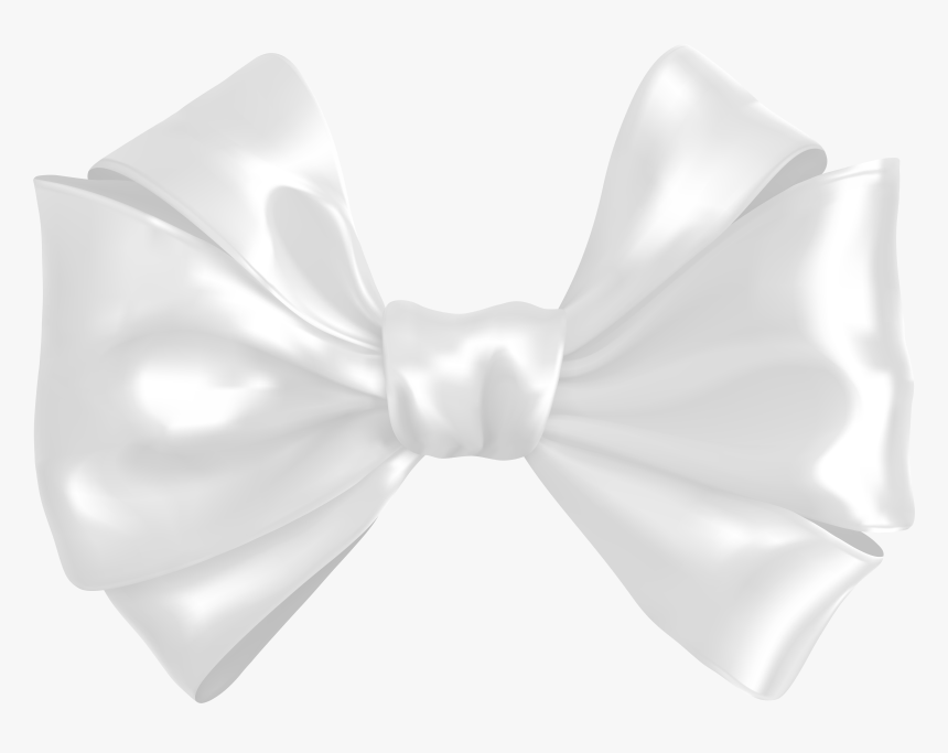 White Bow Tie Png , Png Download - Satin, Transparent Png, Free Download