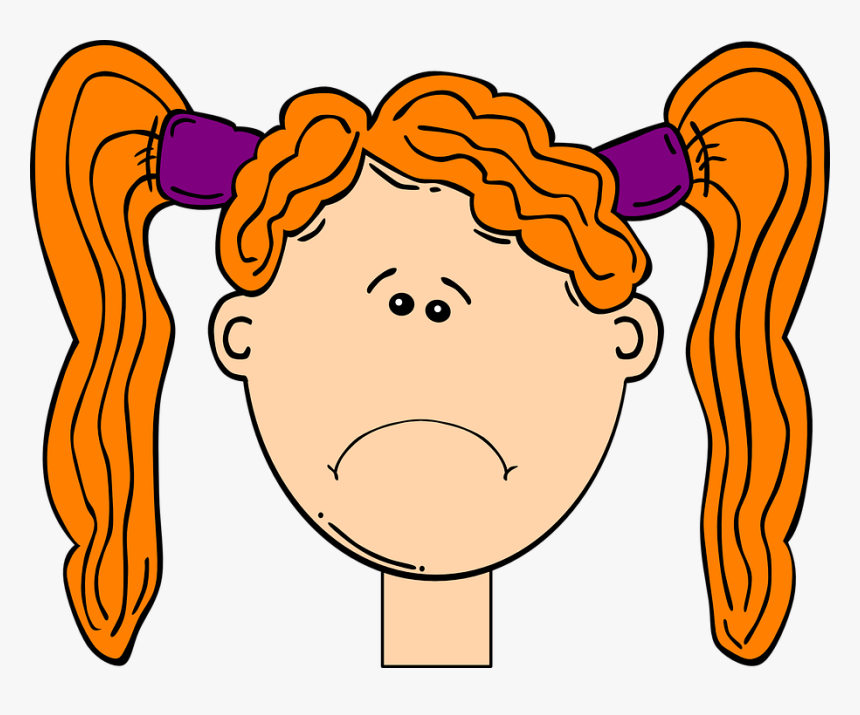 Boy And Girl Happy And Sad Faces At Each Other Png - Cartoon Picture Of Hair, Transparent Png, Free Download