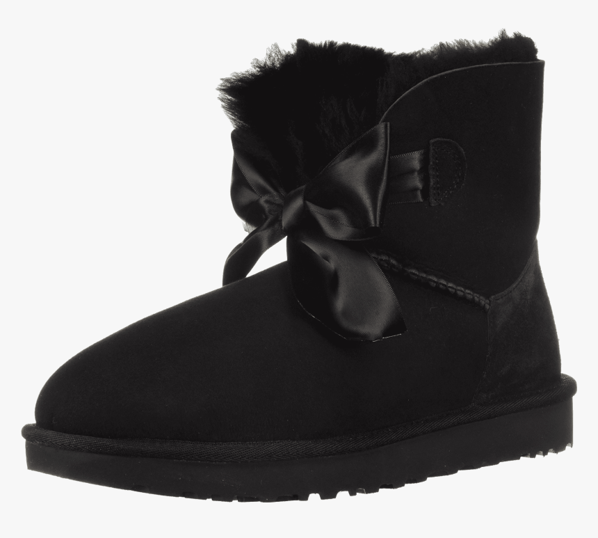 Ugg Gita Bow Mini Black Boots - Ugg Gita Bow, HD Png Download, Free Download