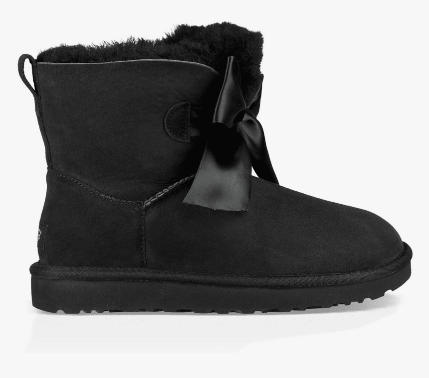 Ugg Gita Bow Mini Black Boots - Snow Boot, HD Png Download - kindpng