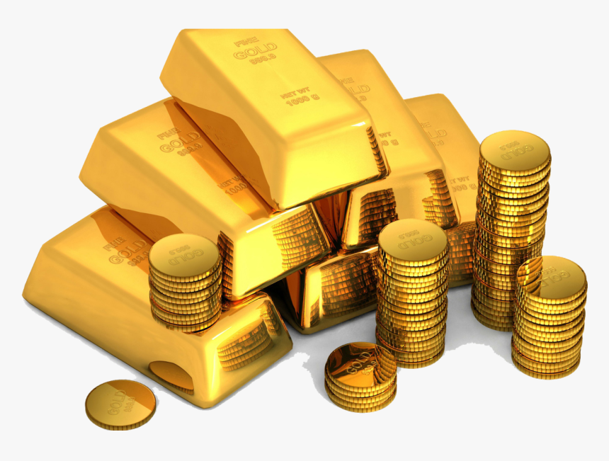 Gold Biscuits And Coins, HD Png Download, Free Download
