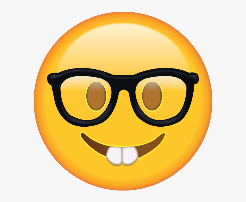 Sunglasses Geek - Nerd Emoji, HD Png Download, Free Download