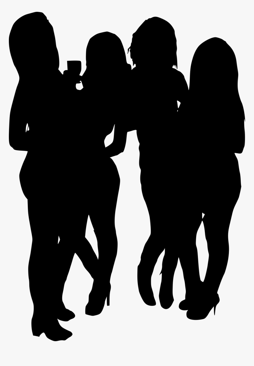 Free Png Girl Group Hoto Posing Silhouette Png Images - Transparent Friends Silhouette Png, Png Download, Free Download