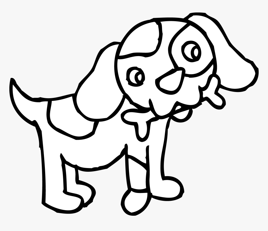 Dog Black And White Black And White Dog Clipart Clipart - Dog Clipart Coloring Page, HD Png Download, Free Download
