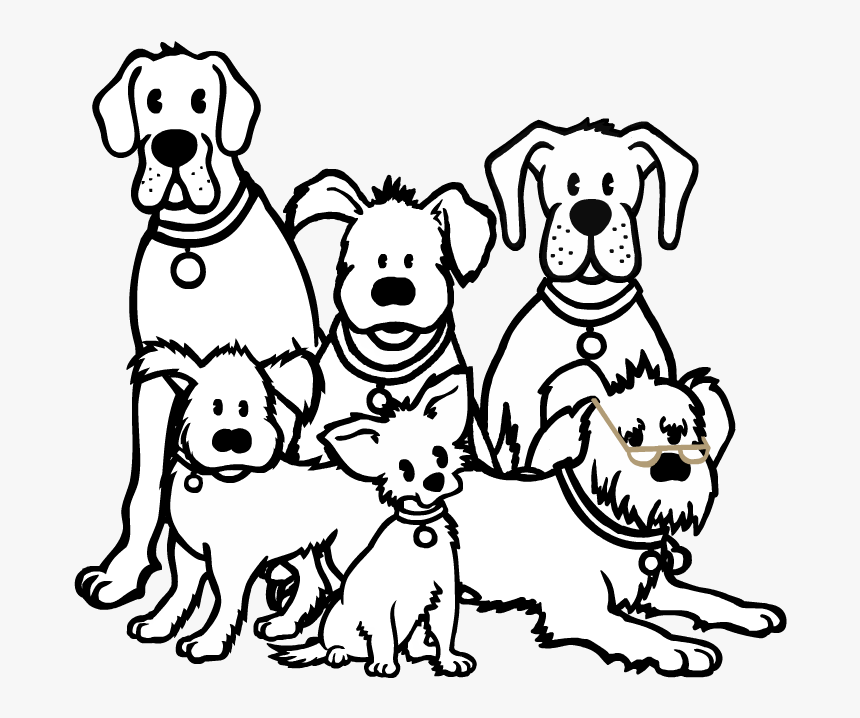 Group Of Dogs Png Black And White Transparent Group - Barking Head Dog Food, Png Download, Free Download