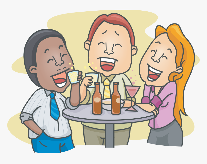 Transparent Alcoholic Drink Clipart - Group Of Friends Cartoon, HD Png Download, Free Download
