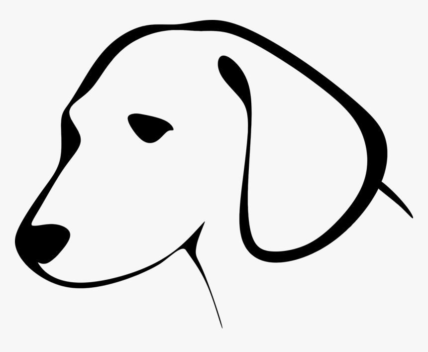 Transparent Dog Clipart - Dog Head Clipart Black And White, HD Png Download, Free Download