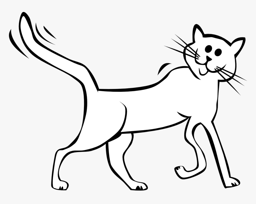 Black And White Png Of Cat - Cat Cartoon Black And White, Transparent Png, Free Download