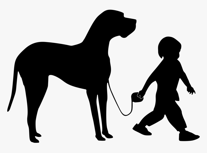 Dog Clipart Boy - Dog And Boy Silhouette, HD Png Download, Free Download