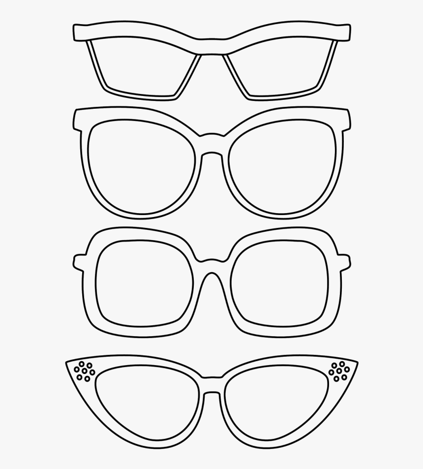 Sunglasses Clipart Colouring - Coloring Book Glasses, HD Png Download, Free Download