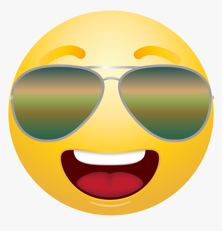Emoticon Emoji With Sunglasses Png Info - Sunglasses Emoji Transparent Background Emoji, Png Download, Free Download