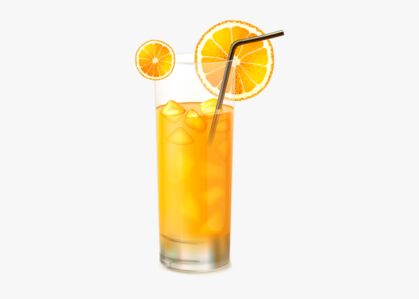 Vector And Psd - Orange Juice Glass Png, Transparent Png, Free Download