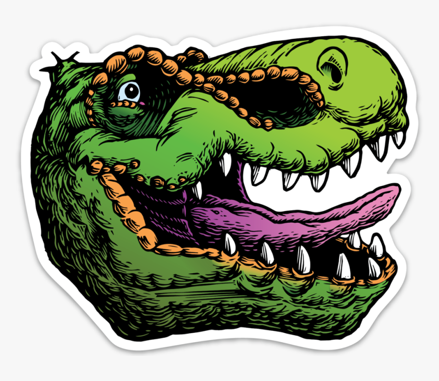 Image Of T-rex Head Sticker - Cartoon T Rex Head Png, Transparent Png, Free Download