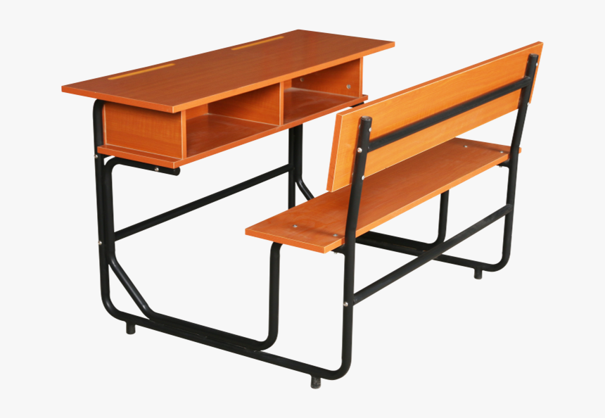 2 Person Student Plastic School Desk And Chair - 2 Person School Desk, HD Png Download, Free Download