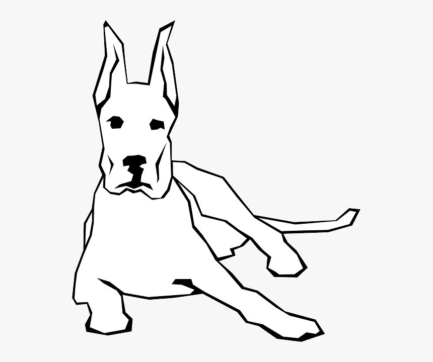 Simple Great Dane Drawing, HD Png Download, Free Download