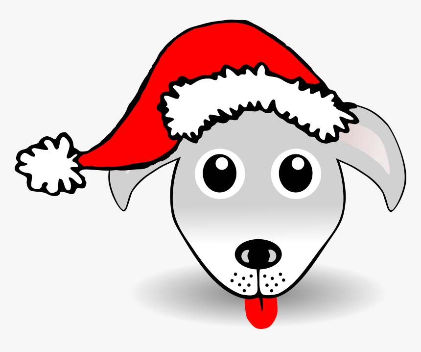 Cartoon Dog In A Santa Hat, HD Png Download, Free Download