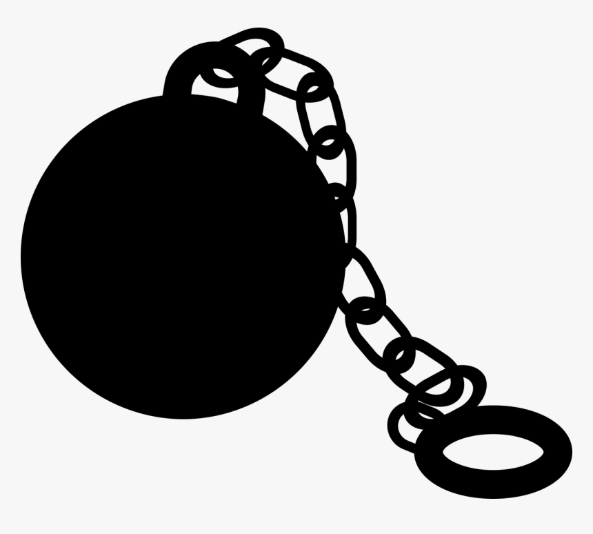 Prison Ball Chain Caught - Ball And Chain Silhouette, HD Png Download, Free Download