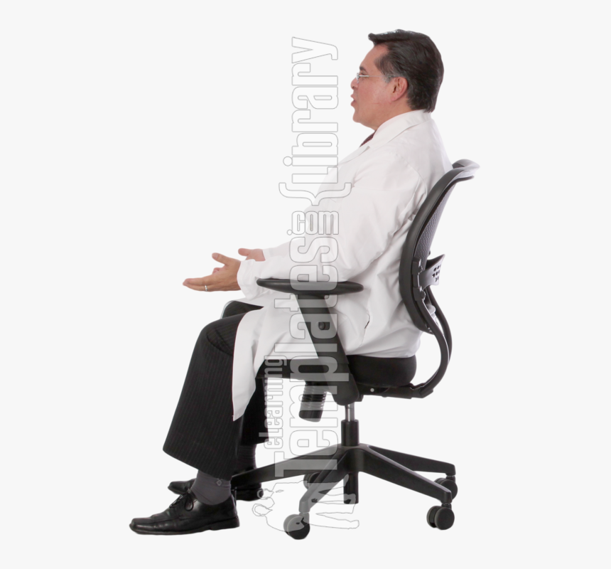 Person Sitting Side Png -explaining, Talking, Gesturing, - Office Chair, Transparent Png, Free Download