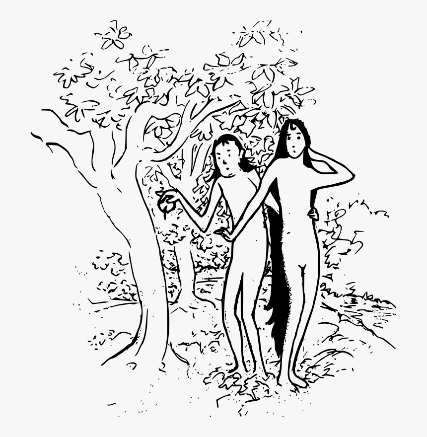 Adam And Eve Clipart Black And White, HD Png Download, Free Download