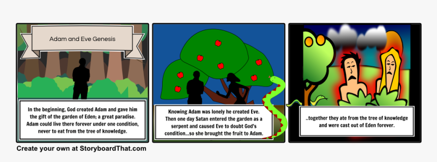 Adam And Eve Story Board, HD Png Download, Free Download