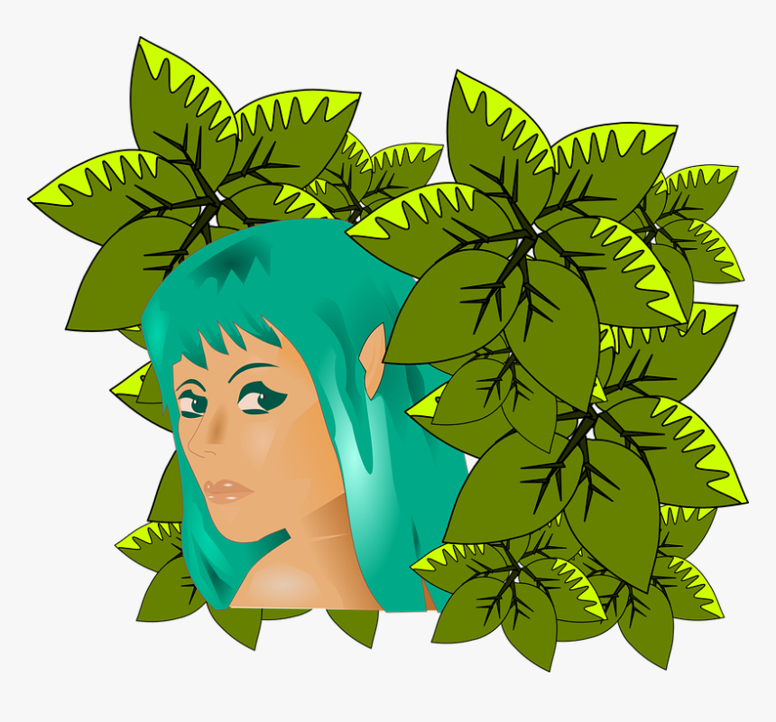 Woman, Girl, Turquoise, Leaves, Nature, Adam And Eve - Mujer Naturaleza Png, Transparent Png, Free Download