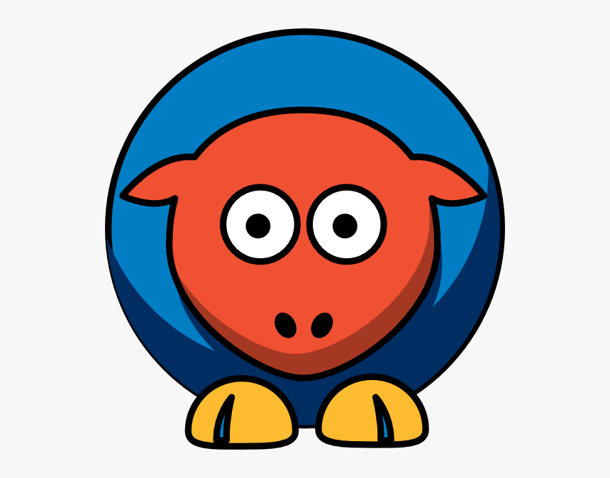 Sheep Oklahoma City Thunder Team Colors Svg Clip Arts - Sheep Looking Cartoon Clipart, HD Png Download, Free Download