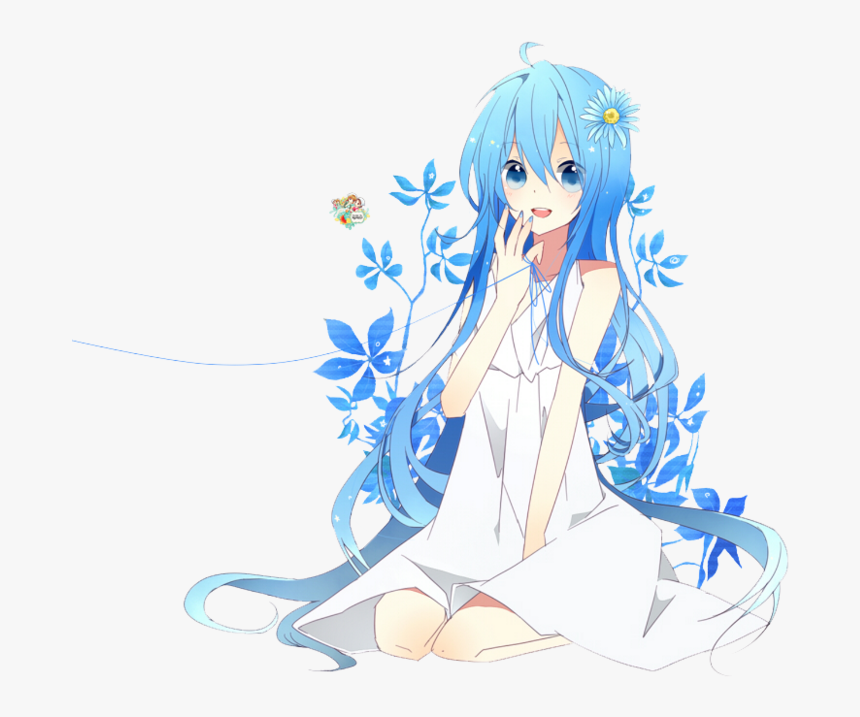 Blue Hair Anime Girl Transparent Background, HD Png Download, Free Download