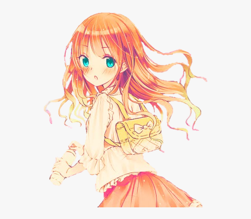 Pink Eyes Clipart Orange - Anime Girl With Pink And Yellow Hair, HD Png Download, Free Download