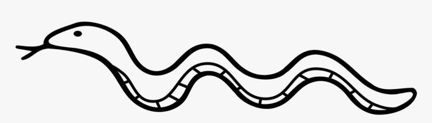 Snake, Reptile, Lizard, Nature, Serpent, Adam And Eve - Black And White Drawing Snake, HD Png Download, Free Download