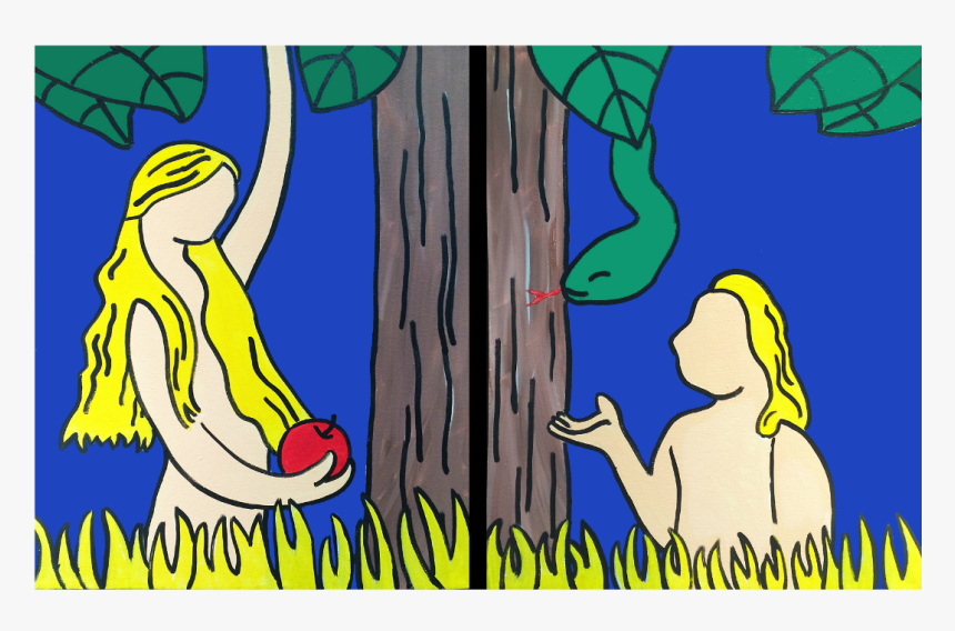 “adam & Eve”- 2 Canvases - Visual Arts, HD Png Download, Free Download