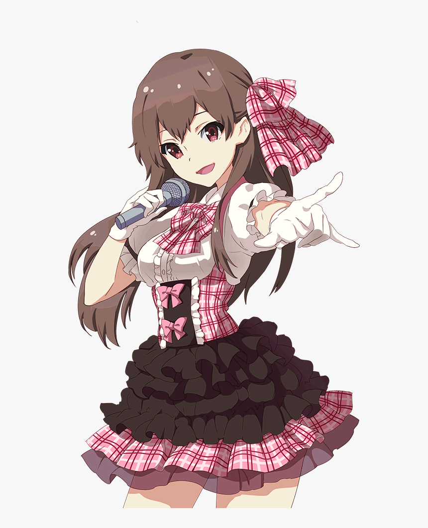 Anime Girl Singer Brown Hair , Png Download - Brown Hair Anime Singer Girl, Transparent Png, Free Download