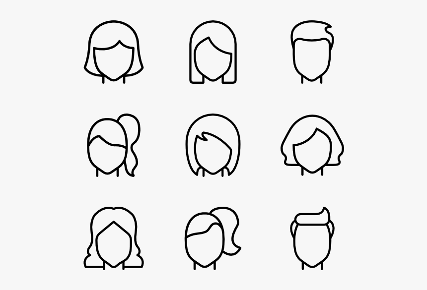 Hairstyles - Hairstyles Clipart Black And White, HD Png Download, Free Download