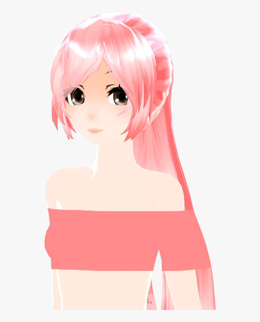 Transparent Pink Hair Png - Pink Anime Hair Ponytail, Png Download, Free Download