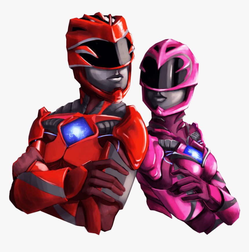 Red And Pink Power Ranger Sticker - Power Rangers Red And Pink, HD Png Download, Free Download