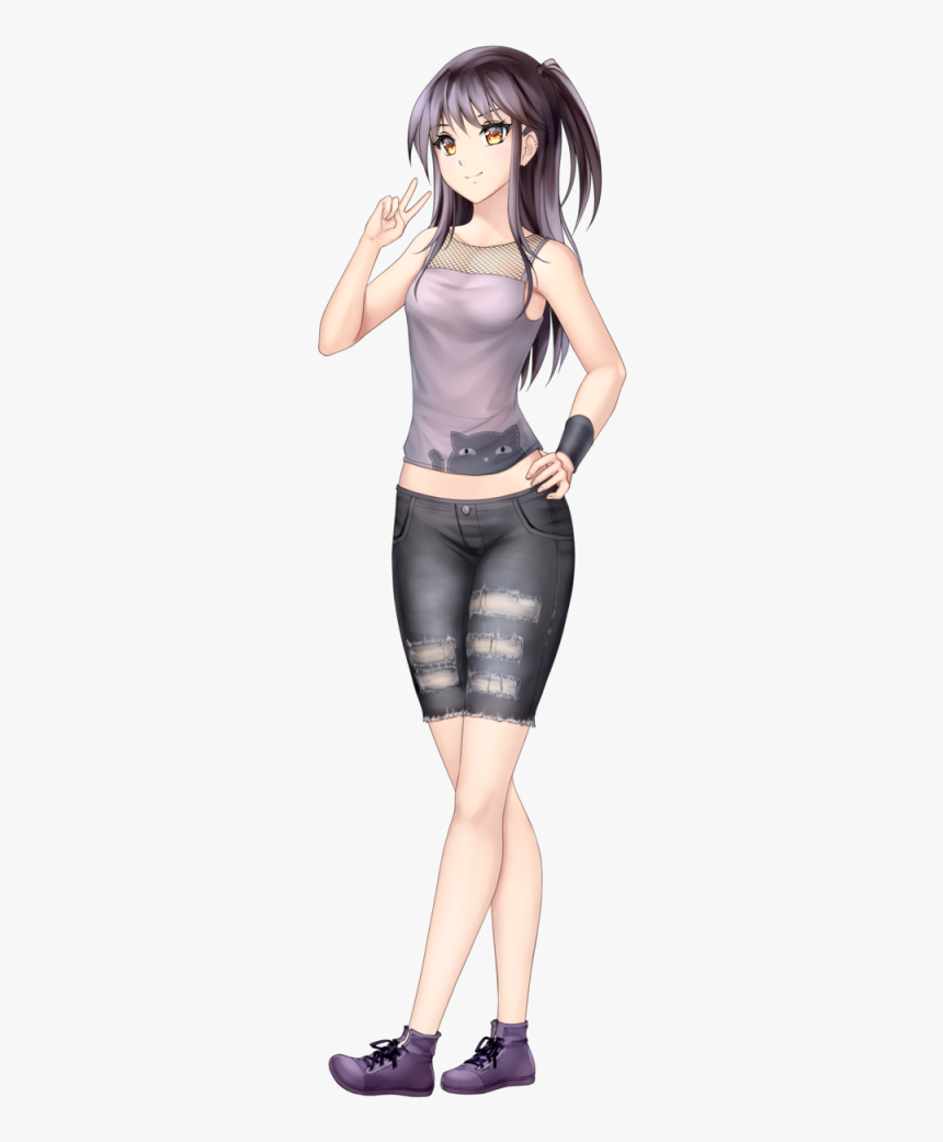 Anime Girl With Black Hair Ayame Shimizu Black Clothes - Hot Anime Girl Png, Transparent Png, Free Download