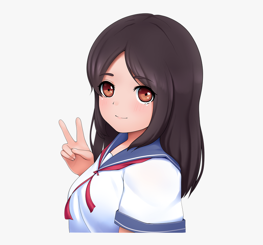 Moe, Cute, Anime - Anime Girl With Peace Sign, HD Png Download, Free Download