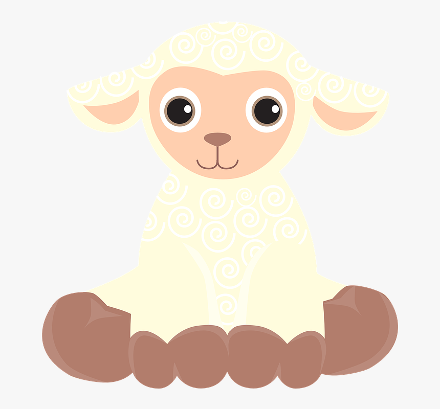 Sheep, Lamb, Cub, Wave, Farm, Home, Herd, Cute - Cartoon Lamb, HD Png Download, Free Download