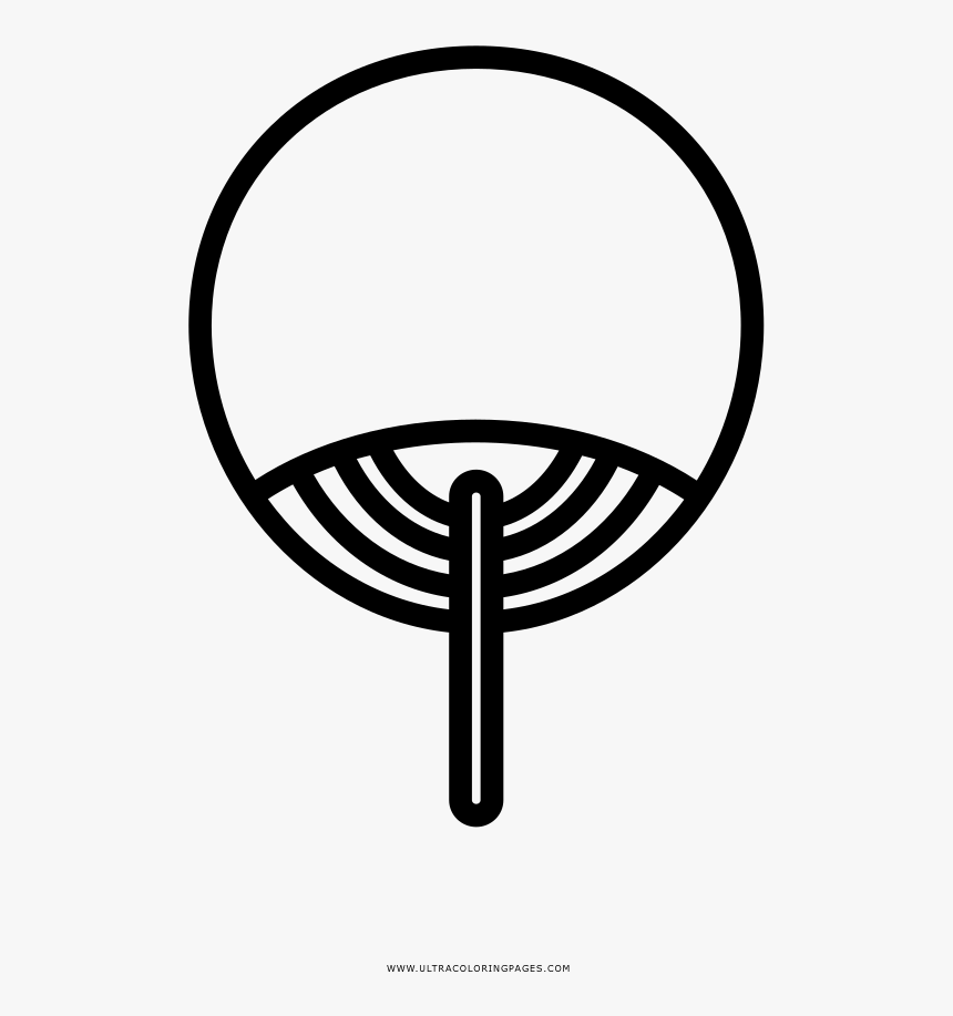 Hand Fan Coloring Page - Circle, HD Png Download, Free Download