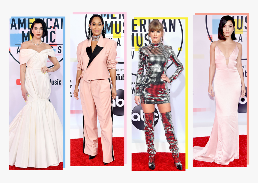Photo Compilation Of Stars At The American Music Awards - Gown, HD Png Download, Free Download