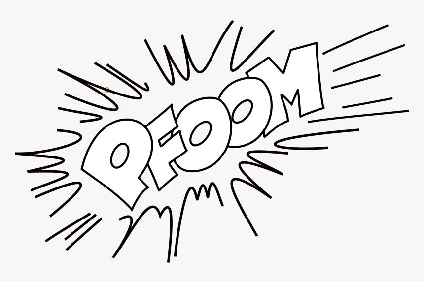 Explosion Drawing Black And White - Comic Book Onomatopoeia Coloring, HD Png Download, Free Download