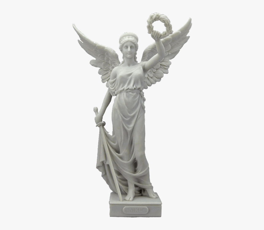 Nike With Sword And Wreath In Hands - Angel With Sword Statue, HD Png Download, Free Download