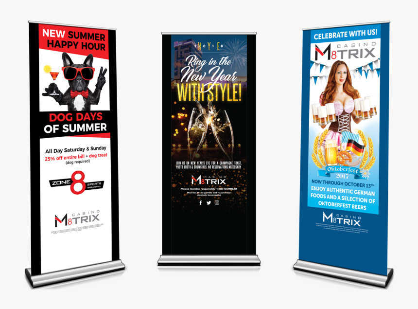 Roll Up Banners Graphic Design Branding Design Print - Casino M8trix, HD Png Download, Free Download