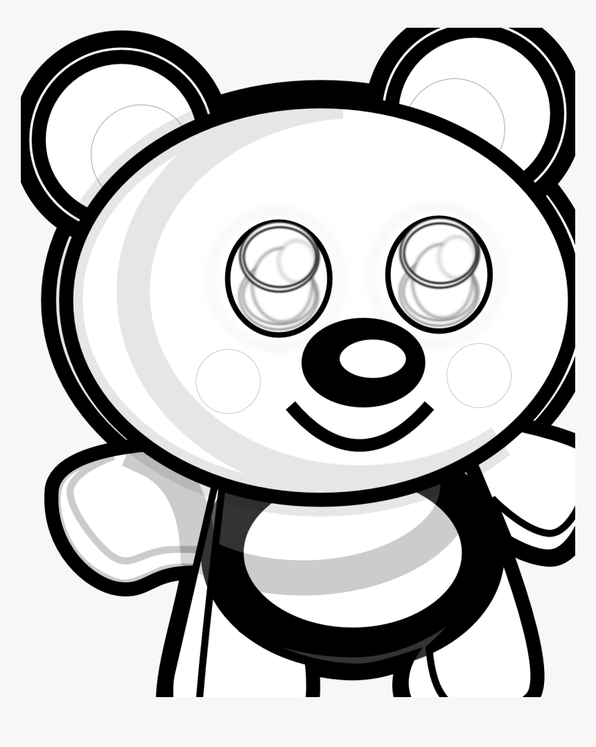 Cute Bear Head Black White Line Art Christmas Xmas, HD Png Download, Free Download